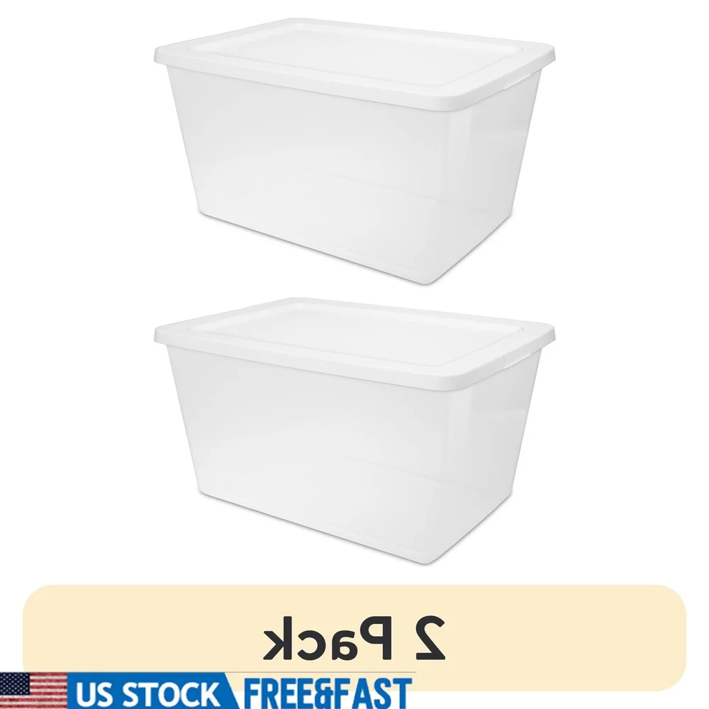 58 Quart Clear Plastic Storage Bins with Snap-on Lid Stackable Storage Box Household Organization and Clothing Storage 2 Pack
58 Quart Clear Plastic Storage Bins with Snap-on Lid Stackable Storage Box Household Organization and Clothing Storage 2 Pack