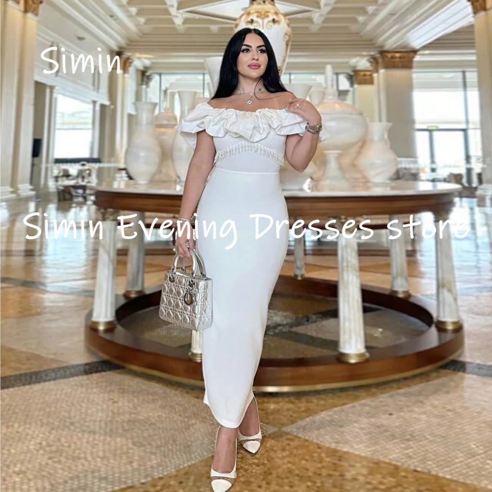 Simin Satin Mermaid Off-the-shoulder Neckline Ruffle Formal Prom Gown Ankle-length Evening Elegant Party dresses for women 2023
Simin Satin Mermaid Off-the-shoulder Neckline Ruffle Formal Prom Gown Ankle-length Evening Elegant Party dresses for women 2023