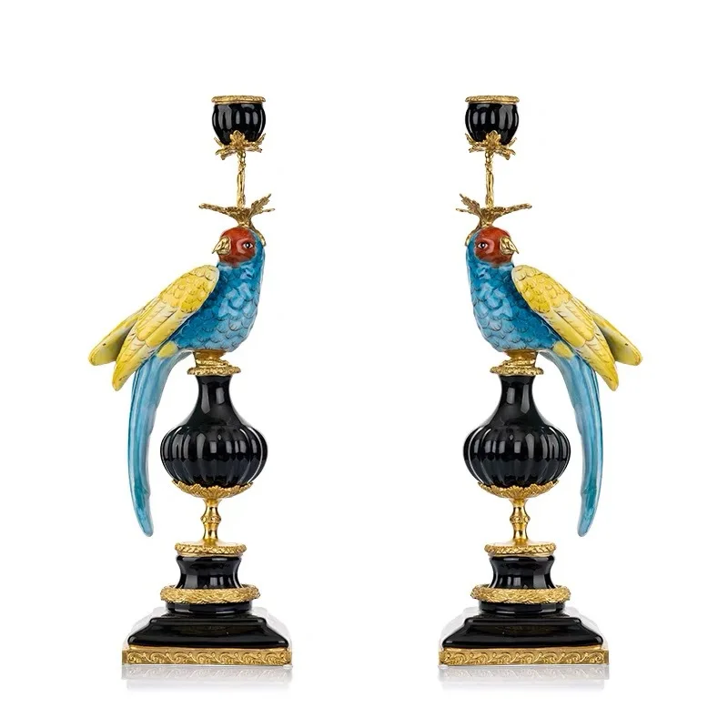 PYH pure copper hand-painted ceramic parrot candlestick ornament, entrance living room handicraft ornament
PYH pure copper hand-painted ceramic parrot candlestick ornament, entrance living room handicraft ornament