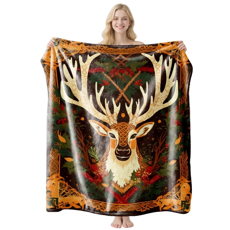 Christmas Themed Flannel Throw Blanket with Elegant Elk Print Soft Cozy Blanket Ideal for Home Sofa Bed Decor and Holiday Gifts
Christmas Themed Flannel Throw Blanket with Elegant Elk Print Soft Cozy Blanket Ideal for Home Sofa Bed Decor and Holiday Gifts