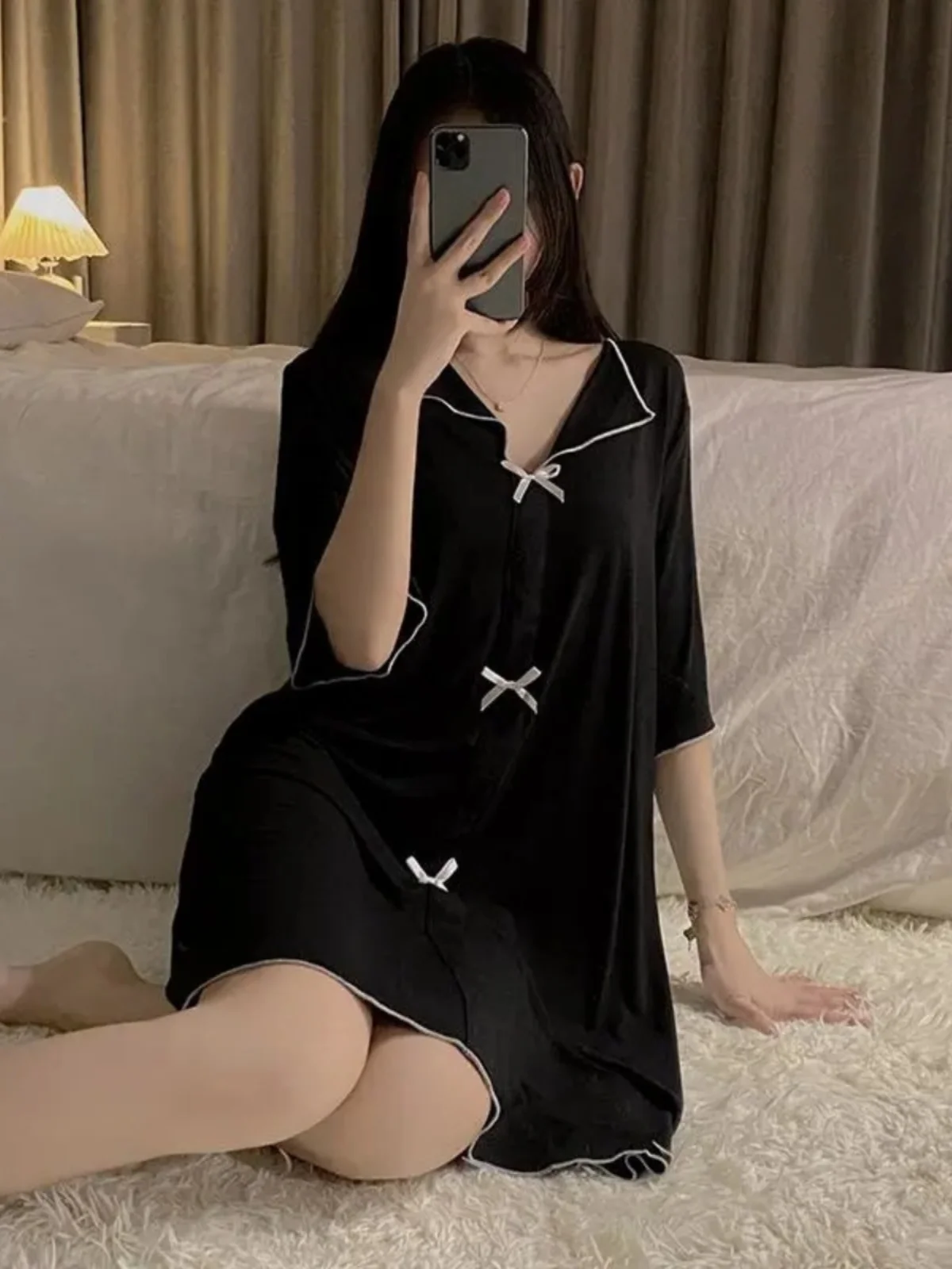 plus Size Summer Sleepwear Pure Desire Knot Short Sleeve Home Clothes for Heavy Girls 300 Pounds Outdoor Wear
plus Size Summer Sleepwear Pure Desire Knot Short Sleeve Home Clothes for Heavy Girls 300 Pounds Outdoor Wear