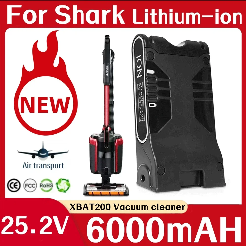 For Shark 25.2V 6000mAH lithium-ion vacuum cleaner battery, XBAT200 ION Rocket IONFlex and IONFlex Cordless Vacuums Battery
For Shark 25.2V 6000mAH lithium-ion vacuum cleaner battery, XBAT200 ION Rocket IONFlex and IONFlex Cordless Vacuums Battery