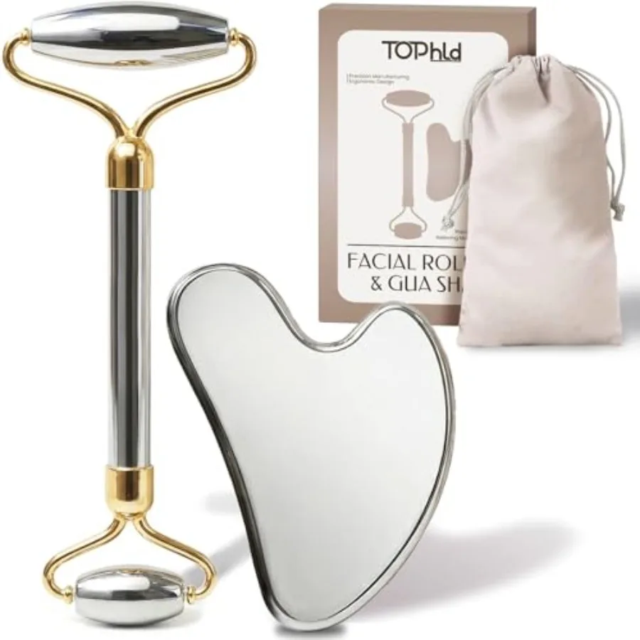 Stains Steel Face Roller and Gua Sa Facial Tools, Face Masr Self Care, Roller face, Jawline ing and Puffin Reducing
Stains Steel Face Roller and Gua Sa Facial Tools, Face Masr Self Care, Roller face, Jawline ing and Puffin Reducing