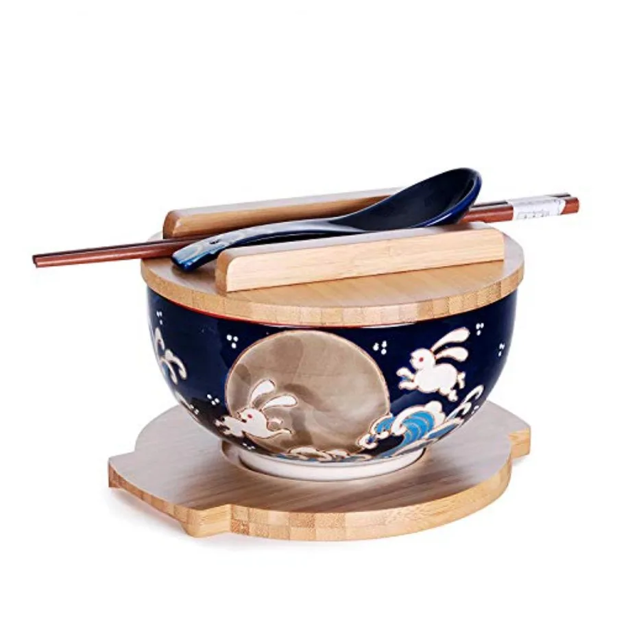 Japanese Kamameshi Vintage Style Rice Noodle Ramen Bowl with Bamboo Lid Trivet Chopsticks and Porcelain Spoon Bowl Set
Japanese Kamameshi Vintage Style Rice Noodle Ramen Bowl with Bamboo Lid Trivet Chopsticks and Porcelain Spoon Bowl Set