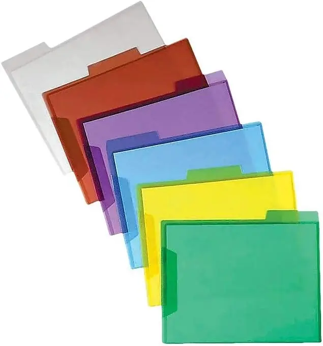 Translucent Poly File Folders, Letter Size, Assorted Colors, Durable, 6 Pack
Translucent Poly File Folders, Letter Size, Assorted Colors, Durable, 6 Pack