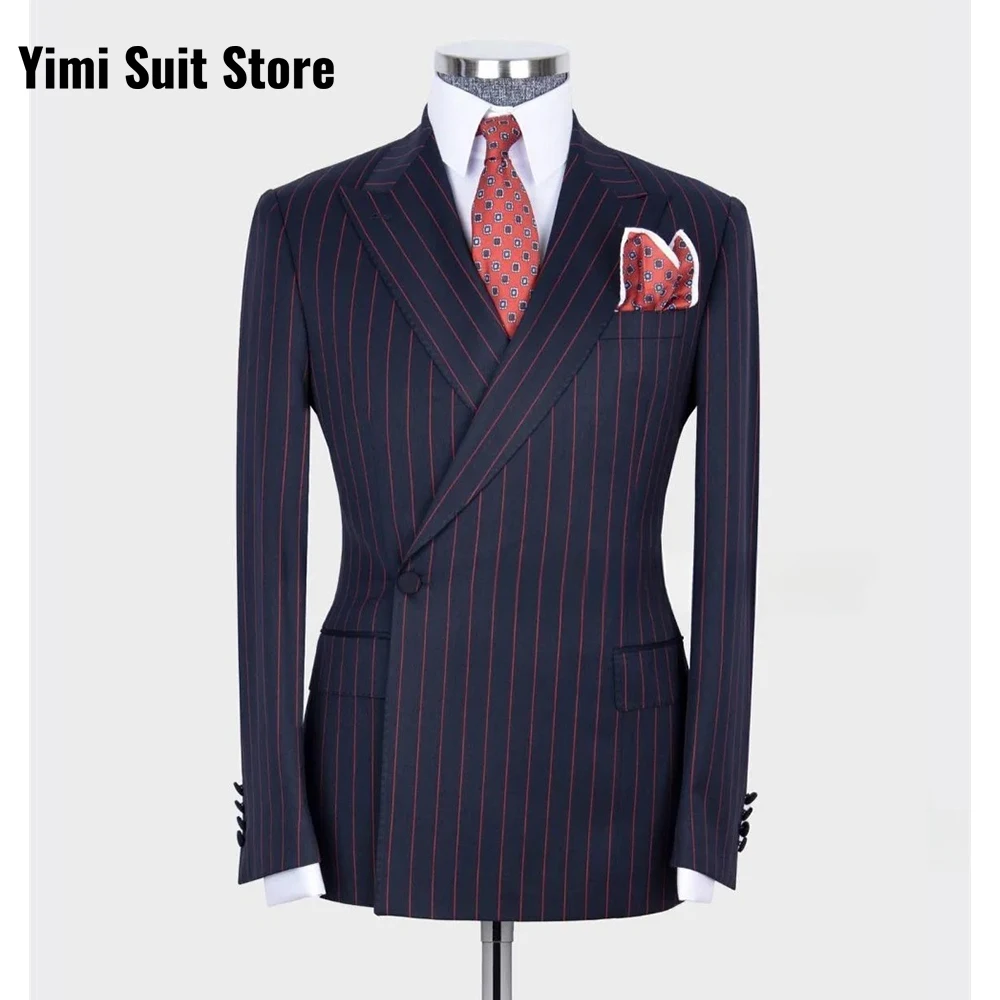 Yimi Luxury Pinstripe Men's Suit - Single Breasted Peaked Lapel 2 Pieces (Jacket + Pants) for Groom Wedding, Formal Party & Busi
Yimi Luxury Pinstripe Men's Suit - Single Breasted Peaked Lapel 2 Pieces (Jacket + Pants) for Groom Wedding, Formal Party & Busi