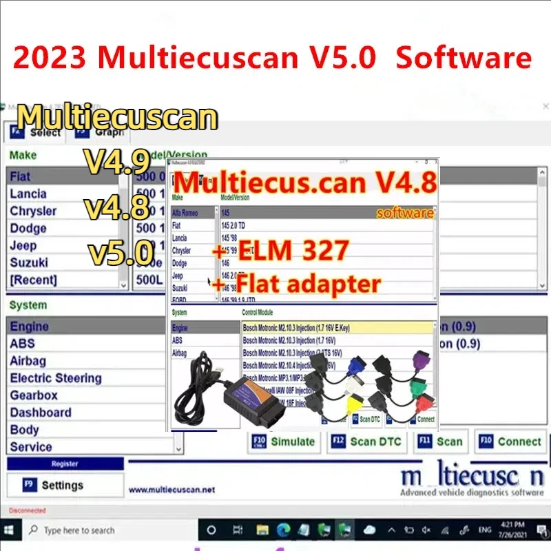 2025 Multiecuscan V4.9 v4.8 v5.0 para Fiat Chrysler Dodge Jeep y Suzuki Software de escáner 4,9 funciona con herramientas ELM327
2025 Multiecuscan V4.9 v4.8 v5.0 para Fiat Chrysler Dodge Jeep y Suzuki Software de escáner 4,9 funciona con herramientas ELM327