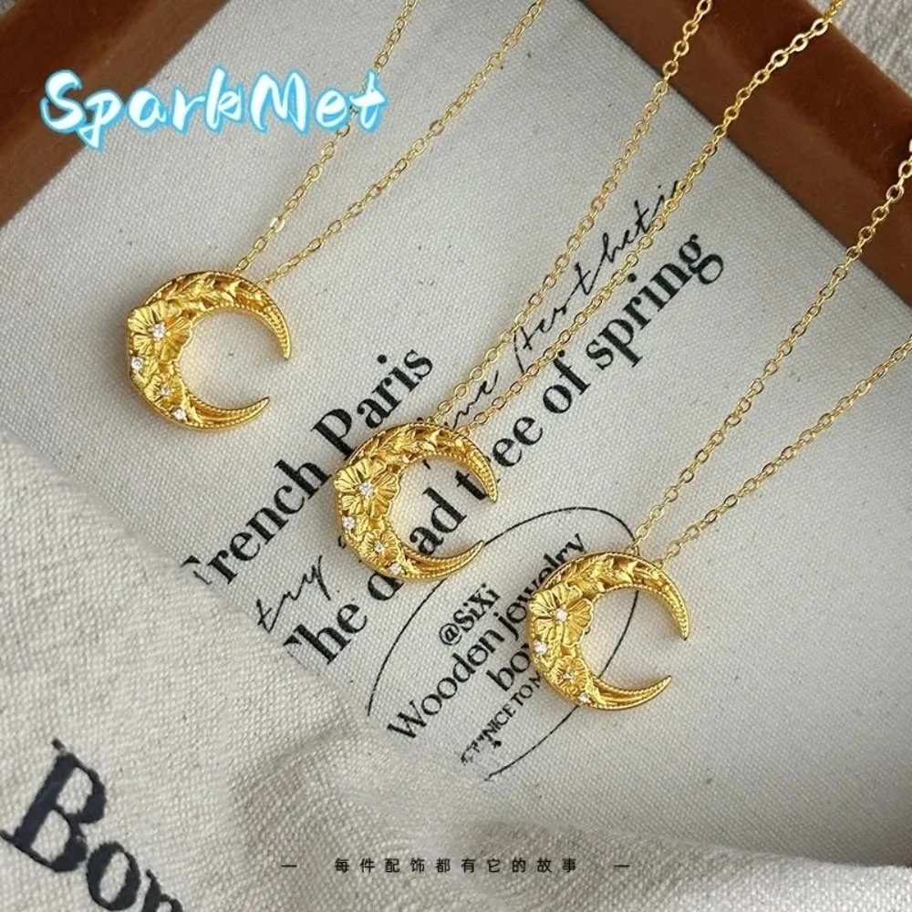 Ожерелье Sparkmet Niche Design Sense 9999 из 24-каратного золота с бриллиантами, в стиле «Лавровая Богиня», с полым цветком и луной, в древнем стиле
Ожерелье Sparkmet Niche Design Sense 9999 из 24-каратного золота с бриллиантами, в стиле «Лавровая Богиня», с полым цветком и луной, в древнем стиле