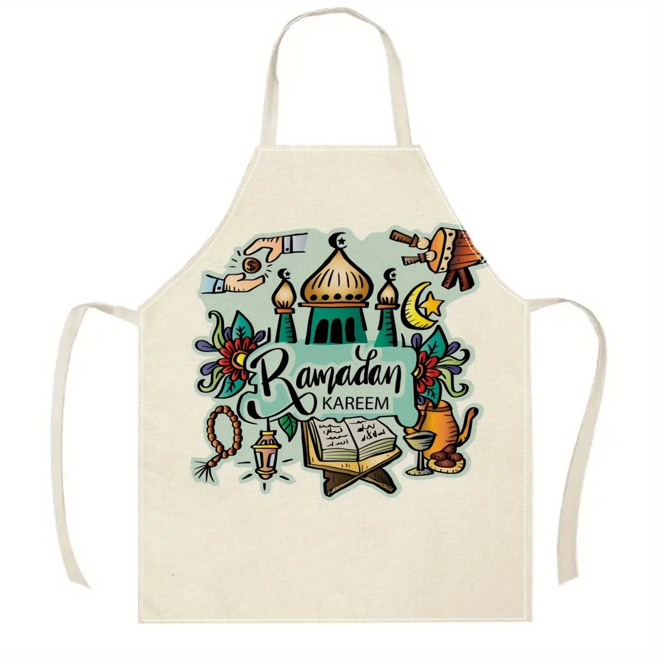 Фартук для Рамадана Карим (1 шт.), исламский, из льна и хлопка, для кухни, приготовления пищи, барбекю, мусульманский праздничный подарок
Фартук для Рамадана Карим (1 шт.), исламский, из льна и хлопка, для кухни, приготовления пищи, барбекю, мусульманский праздничный подарок