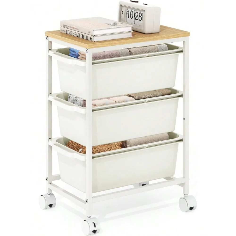 3 Drawer Rolling Storage Cart With Wooden Tabletop, Under Desk Utility Trolley With Lockable Wheels Bedroom Kids Room Office
3 Drawer Rolling Storage Cart With Wooden Tabletop, Under Desk Utility Trolley With Lockable Wheels Bedroom Kids Room Office