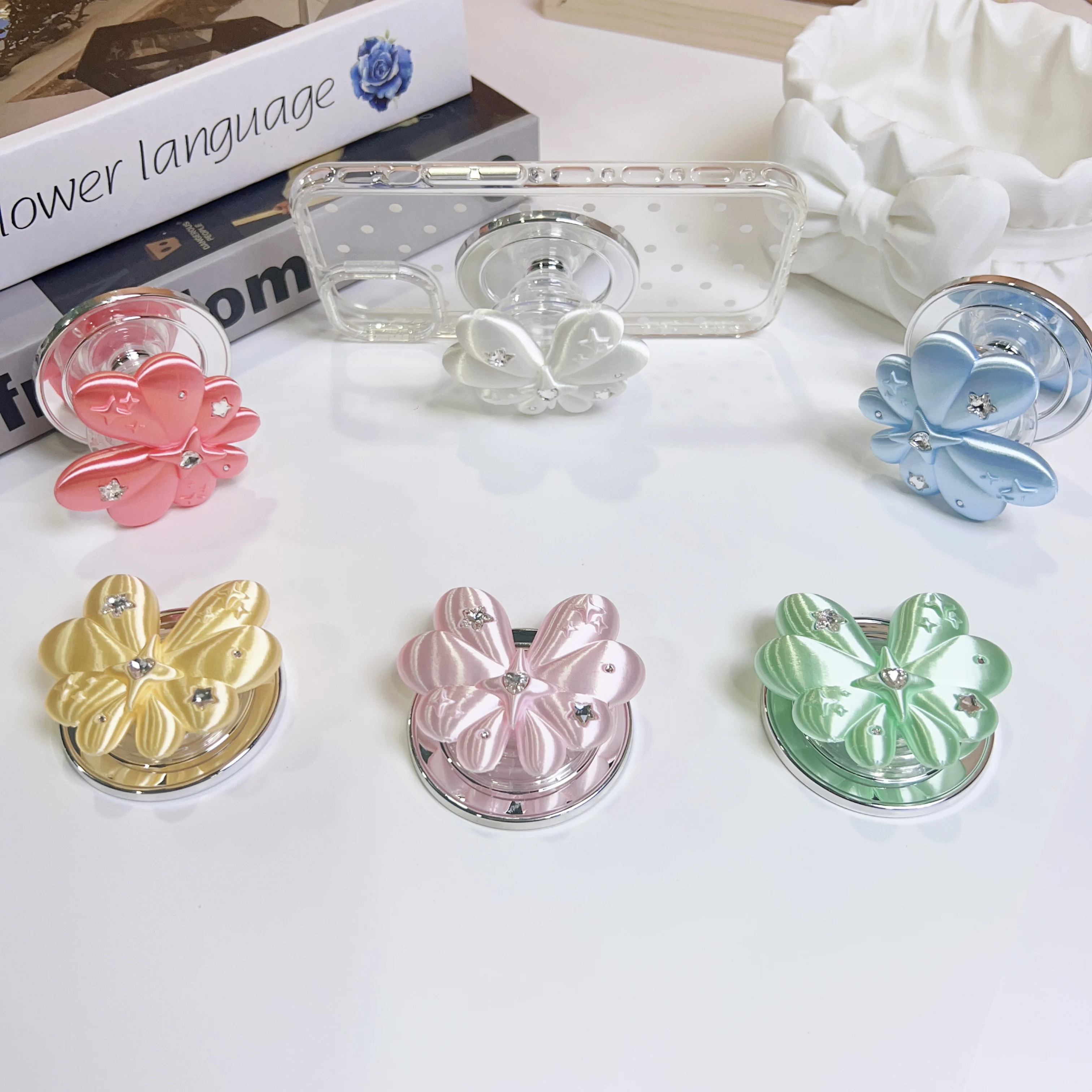 Luxury Satin Finish 3D Butterfly Phone Ring Holder With Crystal Gems Kawaii Cartoon Finger Grip Stand For Girls Women Gift
Luxury Satin Finish 3D Butterfly Phone Ring Holder With Crystal Gems Kawaii Cartoon Finger Grip Stand For Girls Women Gift