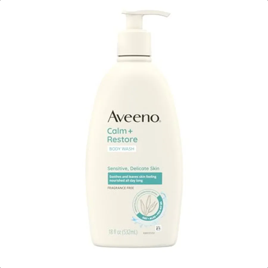 Aveeno Calm + Restore Daily Body Wash for Sensitive Delicate Skin Gentle Cleanser with Oat Aloe ProVitamin B5 Soothes Leaves Sk
Aveeno Calm + Restore Daily Body Wash for Sensitive Delicate Skin Gentle Cleanser with Oat Aloe ProVitamin B5 Soothes Leaves Sk