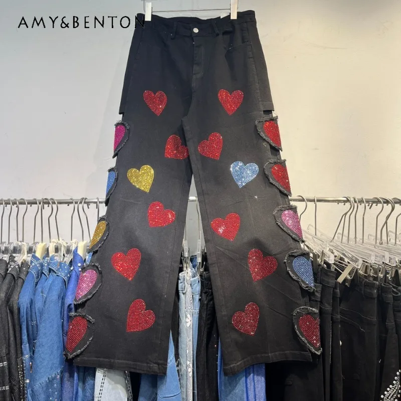 Fashion Trend Heavy Industry Sticker Diamond Color Love Sticker Thin Jeans Women's 2025 Spring And Summer New Kawaii Denim Pants
Fashion Trend Heavy Industry Sticker Diamond Color Love Sticker Thin Jeans Women's 2025 Spring And Summer New Kawaii Denim Pants