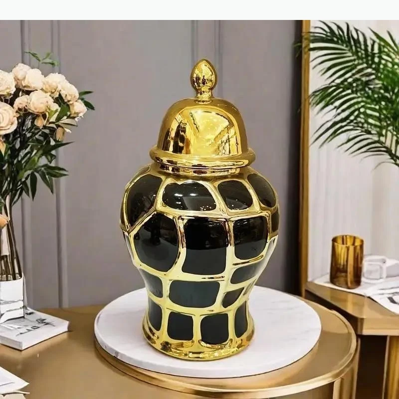 Black Checkered Pattern General Stripes Porcelain Jar Vases Dresser Table Jewelry Cosmetic Container
Black Checkered Pattern General Stripes Porcelain Jar Vases Dresser Table Jewelry Cosmetic Container