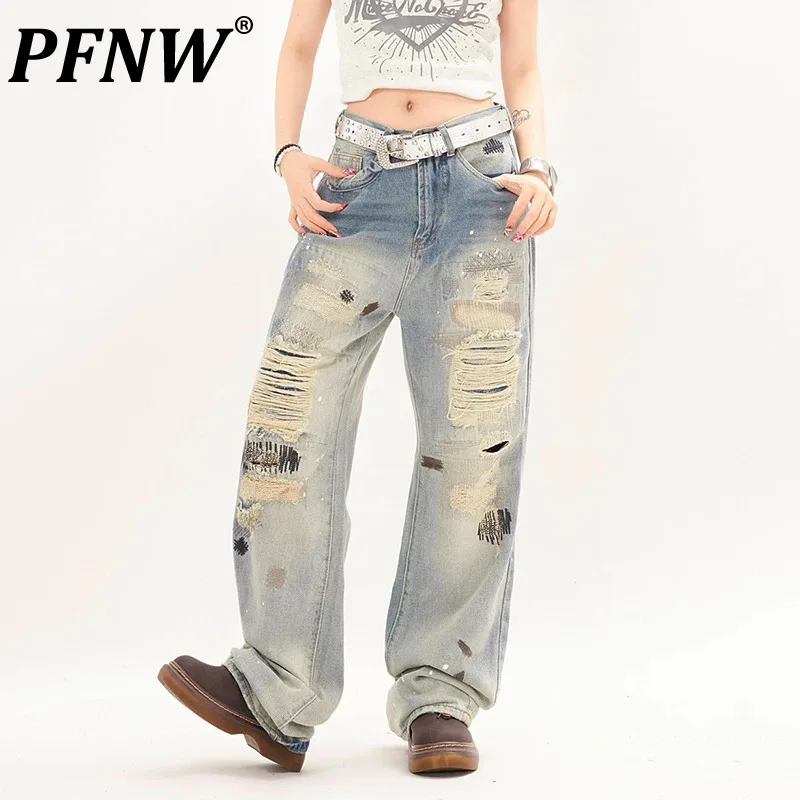 PFNW High Street Men's Jeans Hole Paint Spatter Male Loose Denim Pants Casual Straight Wide Leg New Chic Summer 2024 28W3442
PFNW High Street Men's Jeans Hole Paint Spatter Male Loose Denim Pants Casual Straight Wide Leg New Chic Summer 2024 28W3442