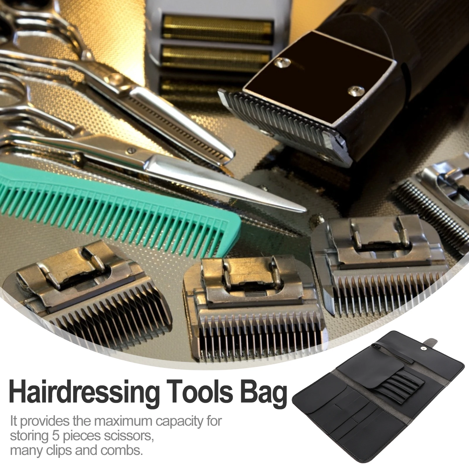Hairdressing Tools Bag Scissor Case Foldable Design Hold 5 Scissors Clips Comb Hair Styling Tools Pouch 
Hairdressing Tools Bag Scissor Case Foldable Design Hold 5 Scissors Clips Comb Hair Styling Tools Pouch