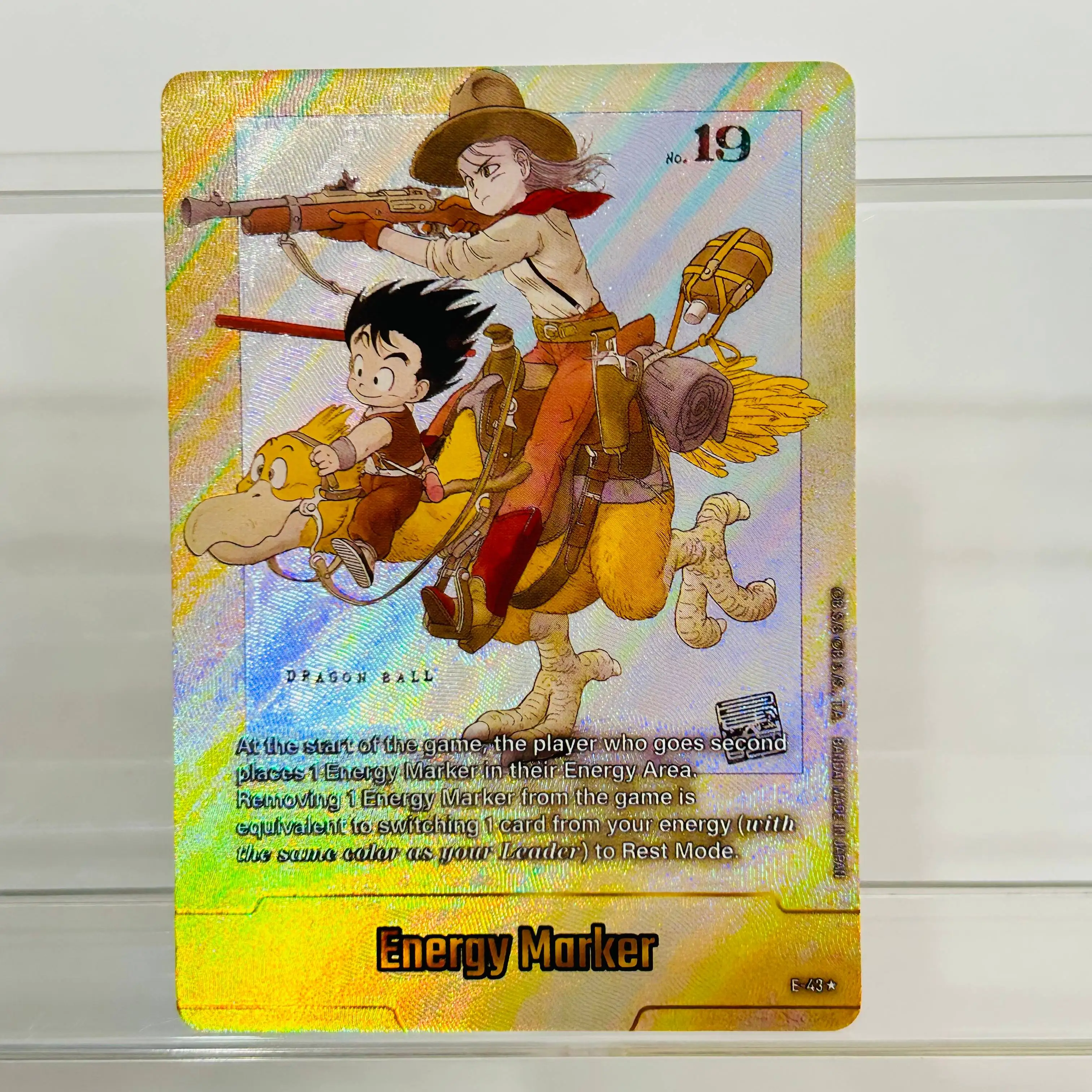 Dragon Ball E-43 Goku Bulma DIY Energy Marker Card English Version Gold Foil Holographic Texture Premium Anime Collection Card
Dragon Ball E-43 Goku Bulma DIY Energy Marker Card English Version Gold Foil Holographic Texture Premium Anime Collection Card