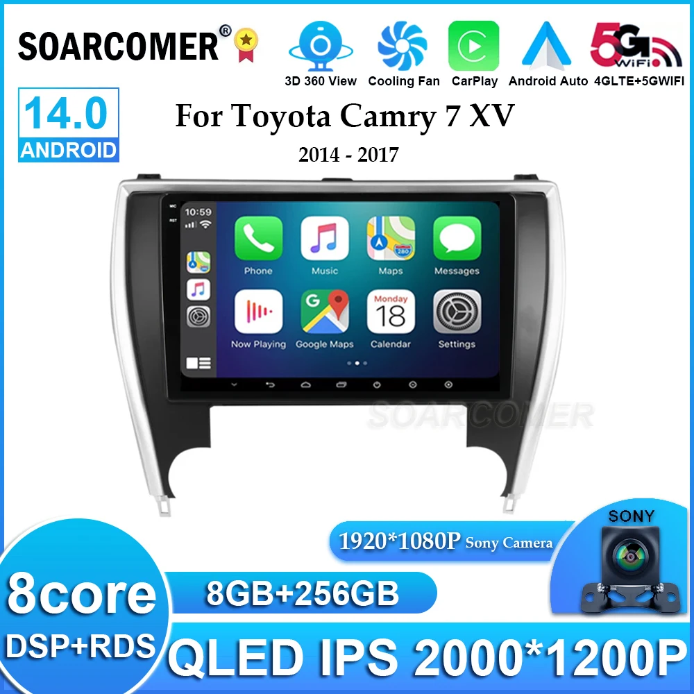 Автомобильный радиоприемник Android 14 Android авто для Toyota Camry 7 XV 50 55 US версия 2012 - 2017 беспроводной Carplay мультимедийный плеер стерео
Автомобильный радиоприемник Android 14 Android авто для Toyota Camry 7 XV 50 55 US версия 2012 - 2017 беспроводной Carplay мультимедийный плеер стерео