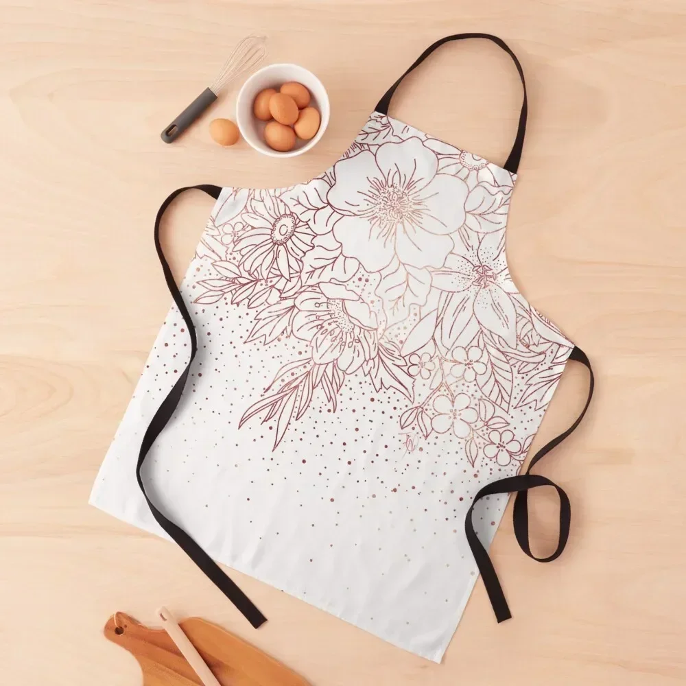 Rose gold hand drawn floral doodles and confetti design Apron with personal logo Kitchen For Man Apron
Rose gold hand drawn floral doodles and confetti design Apron with personal logo Kitchen For Man Apron