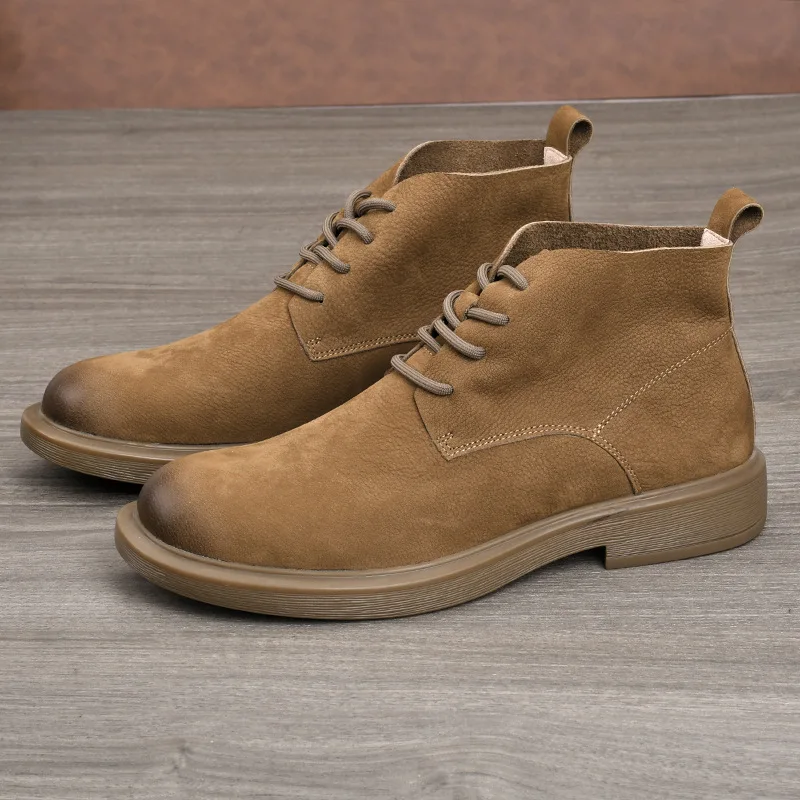 Casual Wide Head Boots Men's Autumn Mid-Calf Retro Lace-Up Trendy Versatile Single Shoes Multiple Materials Splicing
Casual Wide Head Boots Men's Autumn Mid-Calf Retro Lace-Up Trendy Versatile Single Shoes Multiple Materials Splicing