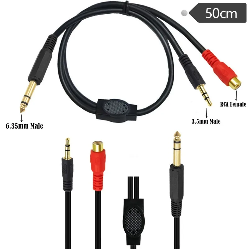 6.35 Male Stereo To RCA Female 6.35 To 3.5 Large Three-core Microphone Mixer Power Amplifier Audio Transfer
6.35 Male Stereo To RCA Female 6.35 To 3.5 Large Three-core Microphone Mixer Power Amplifier Audio Transfer