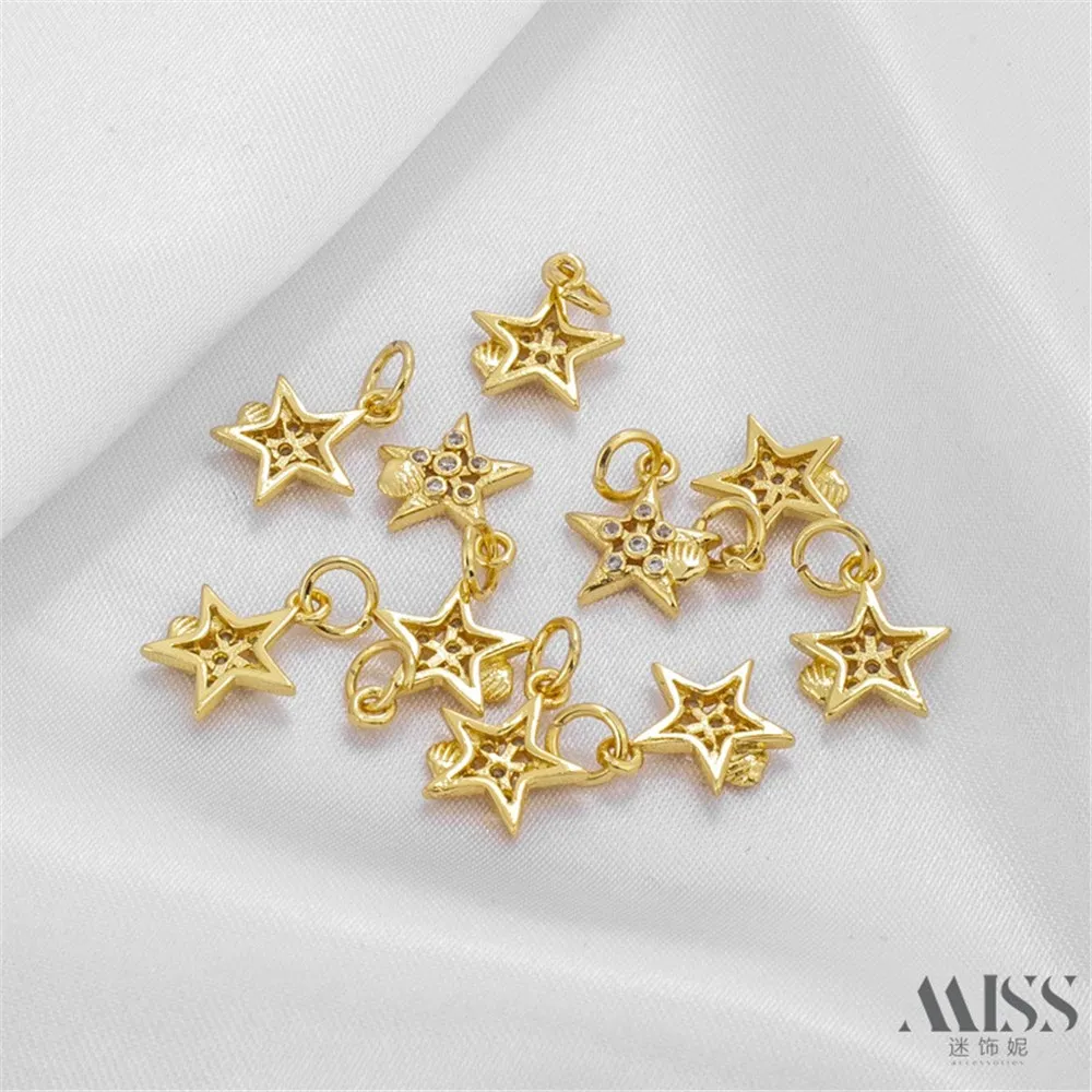 14K Gold-coated Zircon Shell Pentagram DIY Accessories Charm Pendant Handmade Decorative Chain Jewelry Material
14K Gold-coated Zircon Shell Pentagram DIY Accessories Charm Pendant Handmade Decorative Chain Jewelry Material