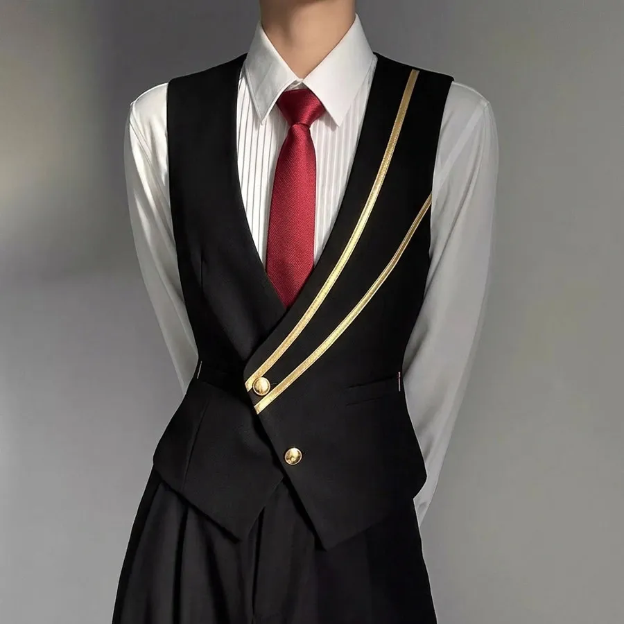 Trendy Leather Splicing Men Suit Vest Prom Party Waiter Nightclub Uniform Waistcoat Couple Casual Social Business Dress Vests
Trendy Leather Splicing Men Suit Vest Prom Party Waiter Nightclub Uniform Waistcoat Couple Casual Social Business Dress Vests