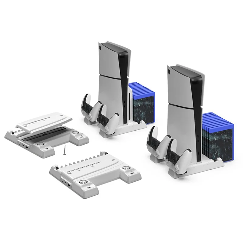 B21B Multi-Functional Cooling Dock For P5 Console Universal Dock Docking Station With Disc Storage Handle For PS5 PRO/PS5 Slim
B21B Multi-Functional Cooling Dock For P5 Console Universal Dock Docking Station With Disc Storage Handle For PS5 PRO/PS5 Slim