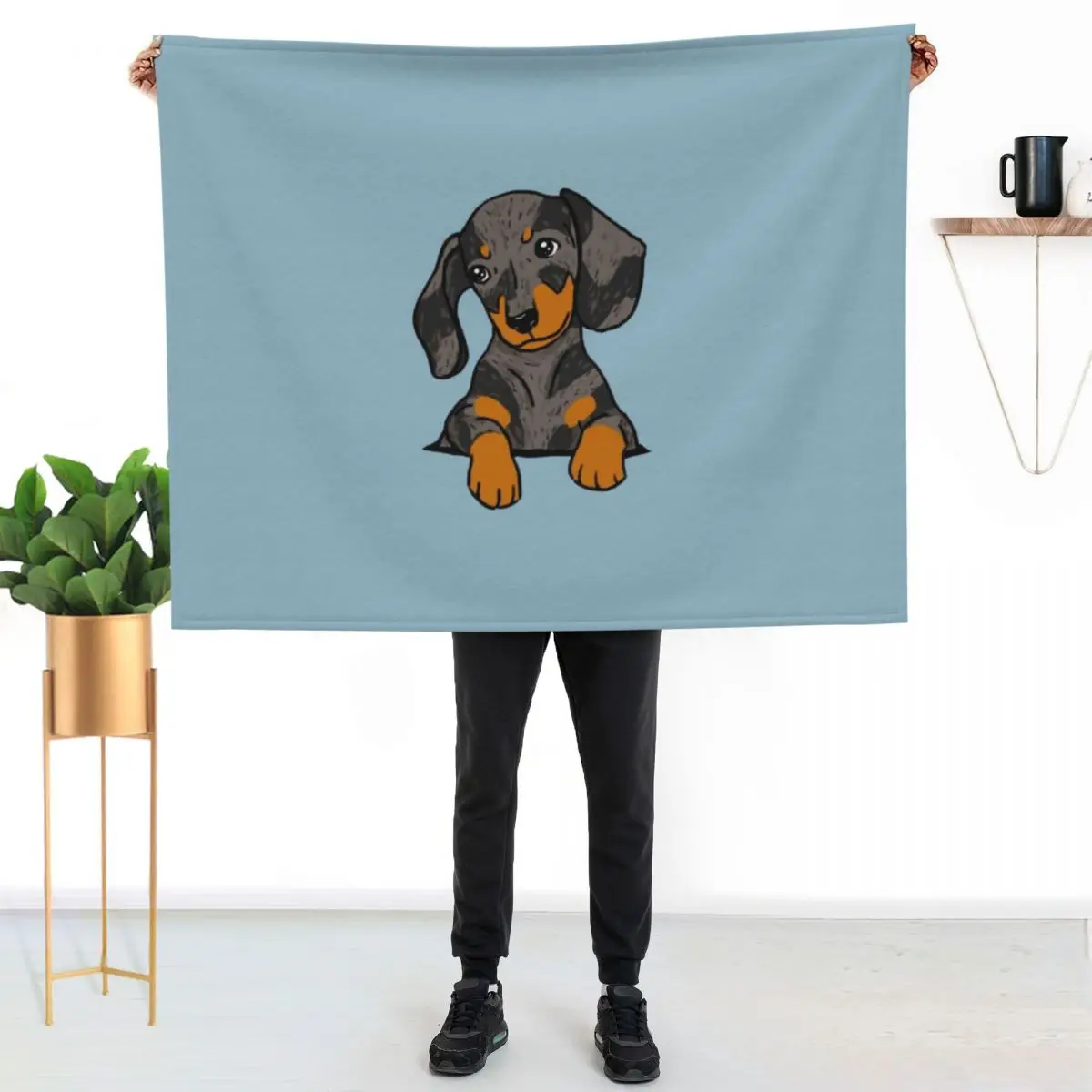 Dapple Dachshund Puppy in Your Pocket Throw Blanket Year Round Soft Comfortable Blanket for Home
Dapple Dachshund Puppy in Your Pocket Throw Blanket Year Round Soft Comfortable Blanket for Home