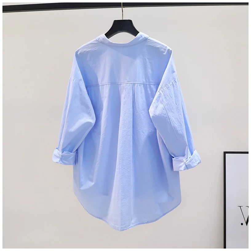 Loose Cotton Shirt Women's Spring Summer New Korean Version Single Pocket Sun Protection Top Breathable Long Sleeve Collar
Loose Cotton Shirt Women's Spring Summer New Korean Version Single Pocket Sun Protection Top Breathable Long Sleeve Collar