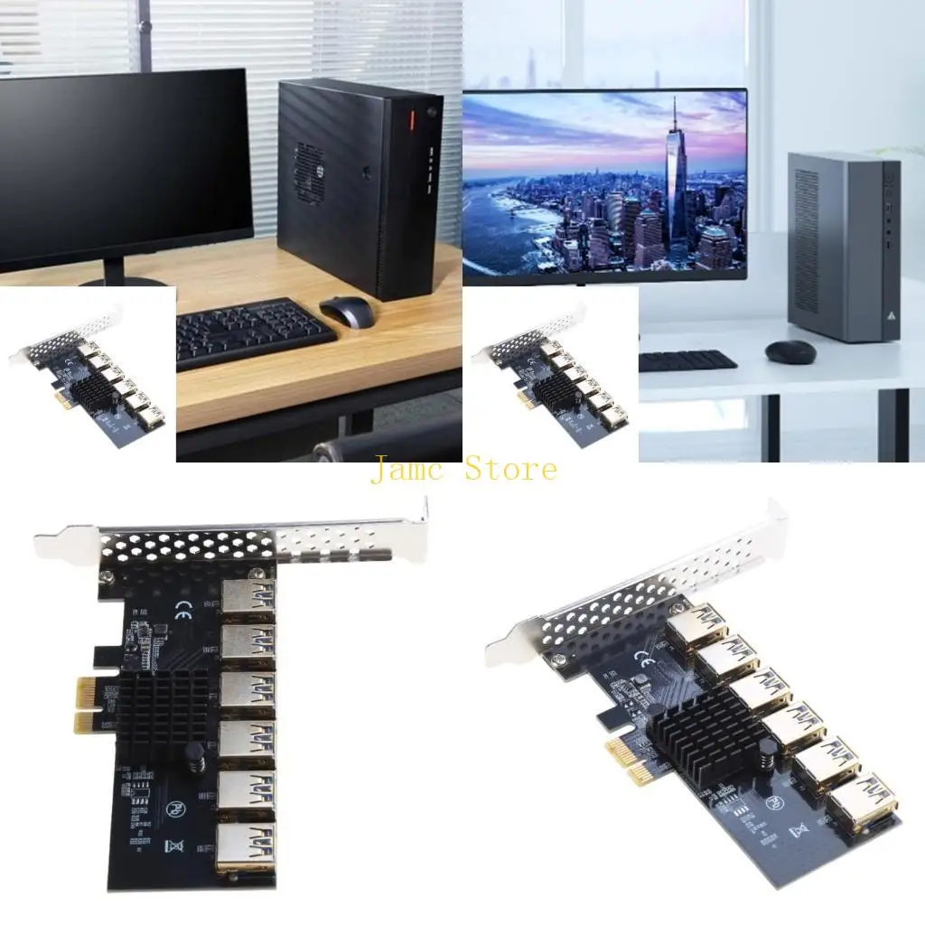 LX0B PCIE Extenders Risers 1 to 6 USB3.0 Risers Card PCIE Adapters For Desktop Computer
LX0B PCIE Extenders Risers 1 to 6 USB3.0 Risers Card PCIE Adapters For Desktop Computer