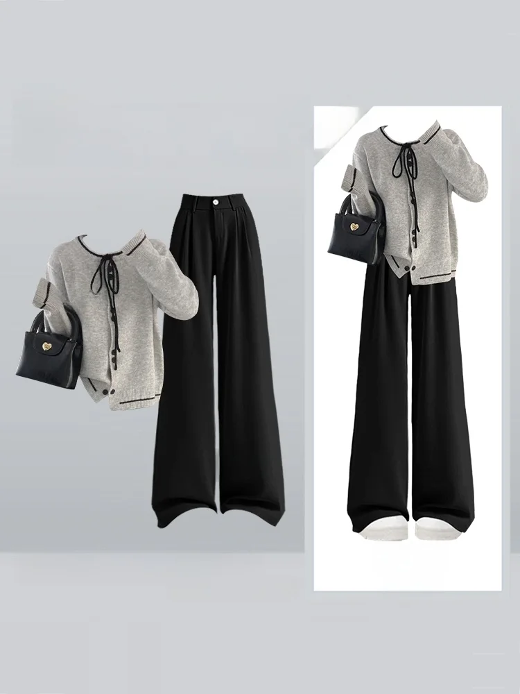 Faionable Commuter Profional Women's Autumn Color Blo Knitted round Ne Open Cardigan And Casual Straight Leg Pants Set
Faionable Commuter Profional Women's Autumn Color Blo Knitted round Ne Open Cardigan And Casual Straight Leg Pants Set
