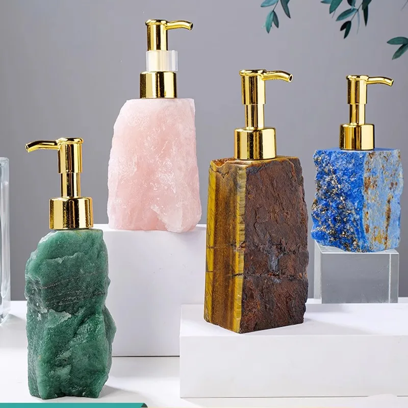 Natural Crystal Raw Stone Liquid Dispensing Bottle Hotel Shower Gel Shampoo Press-type Dispensing Bottle Crystal Soap Dispenser
Natural Crystal Raw Stone Liquid Dispensing Bottle Hotel Shower Gel Shampoo Press-type Dispensing Bottle Crystal Soap Dispenser