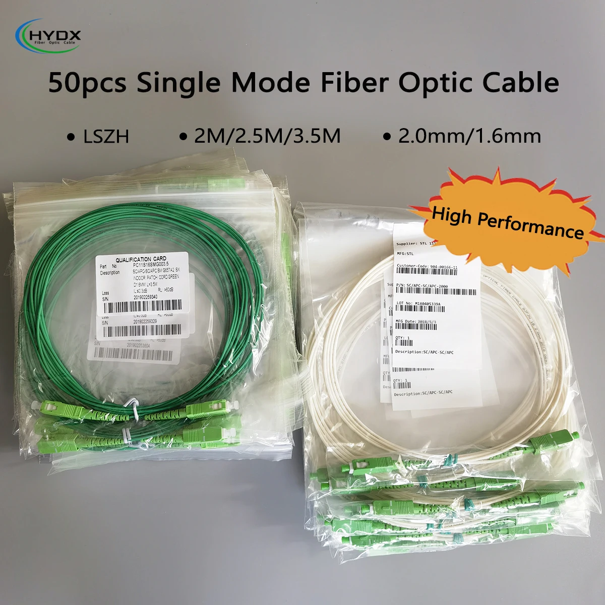 50pcs SC/APC-SC/APC 2M/2.5M/3.5M Fiber Patch Cable 2.0mm/1.6mm LSZH Single Mode Low Insertion Loss Indoor FTTH Patch Cord
50pcs SC/APC-SC/APC 2M/2.5M/3.5M Fiber Patch Cable 2.0mm/1.6mm LSZH Single Mode Low Insertion Loss Indoor FTTH Patch Cord