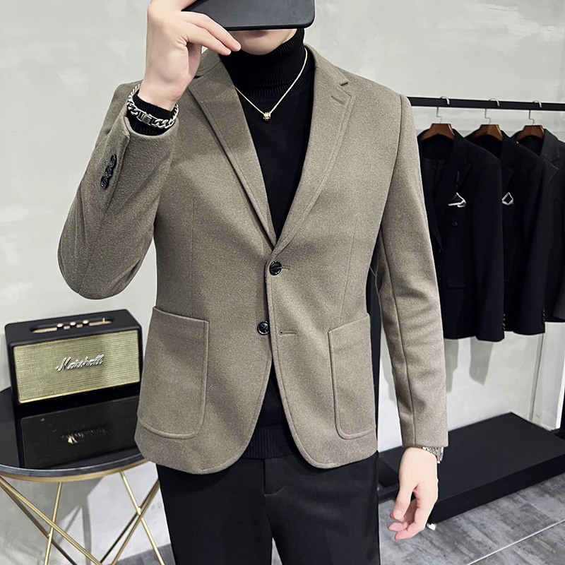Autumn Winter Thick Warm Woolen Suit Jackets Men's Solid Color Casual Business Blazers Wedding Groom Social Suit Jacket 2025
Autumn Winter Thick Warm Woolen Suit Jackets Men's Solid Color Casual Business Blazers Wedding Groom Social Suit Jacket 2025