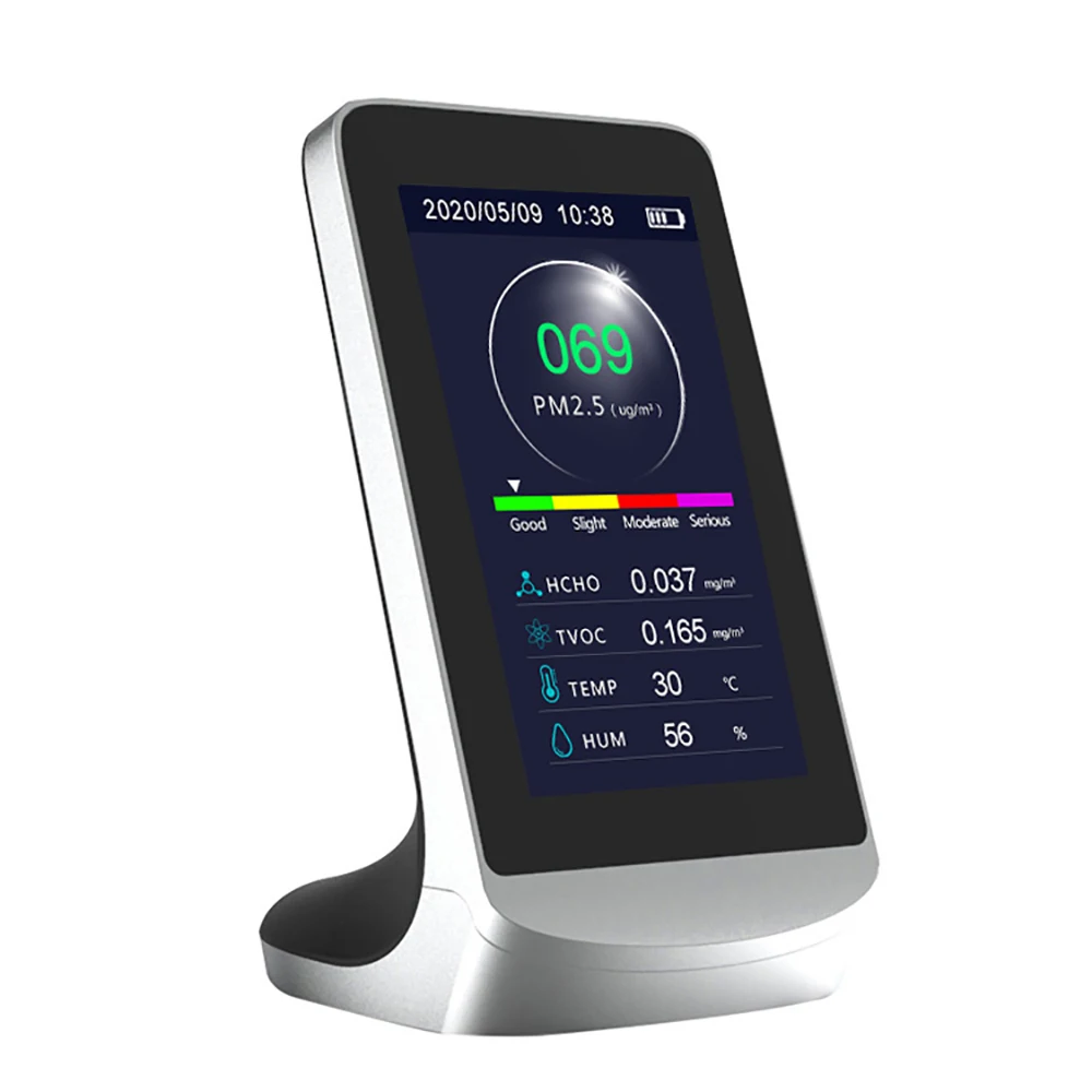 New Portable Quality Detector PM2.5/HCHO/TVOC/AQI LCD Display Desktop Temperature And Humidity Sensor Tester Gas Monitor
New Portable Quality Detector PM2.5/HCHO/TVOC/AQI LCD Display Desktop Temperature And Humidity Sensor Tester Gas Monitor