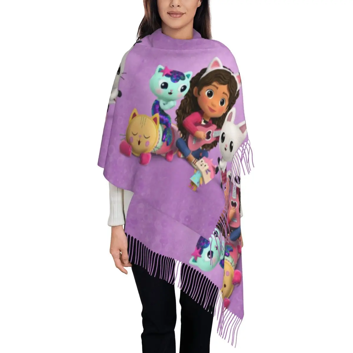 Gabby Dollhouse Scarf for Women Winter Fall Shawl Wrap Cute Cartoon Mermaid Long Large Scarves with Tassel for Ladies
Gabby Dollhouse Scarf for Women Winter Fall Shawl Wrap Cute Cartoon Mermaid Long Large Scarves with Tassel for Ladies