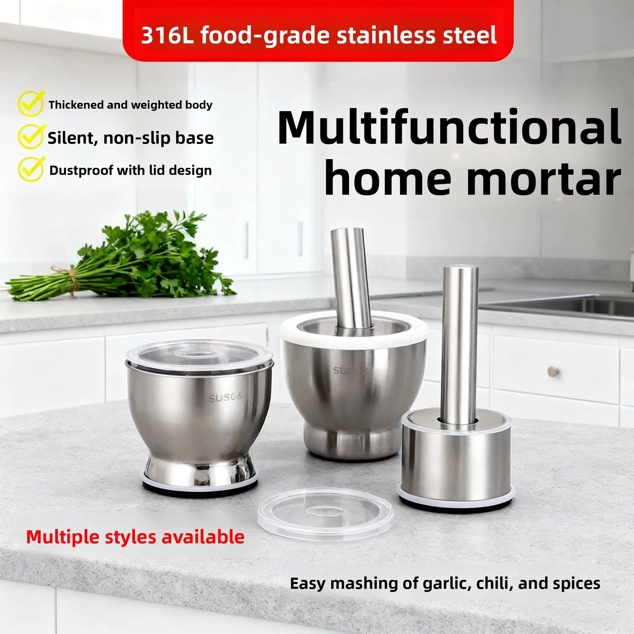 Ручной ступка и пестик из нержавеющей стали для покрытия чесночной пасты, домашний кухонный инструмент, ручное устройство для ликарного покрытия
Ручной ступка и пестик из нержавеющей стали для покрытия чесночной пасты, домашний кухонный инструмент, ручное устройство для ликарного покрытия