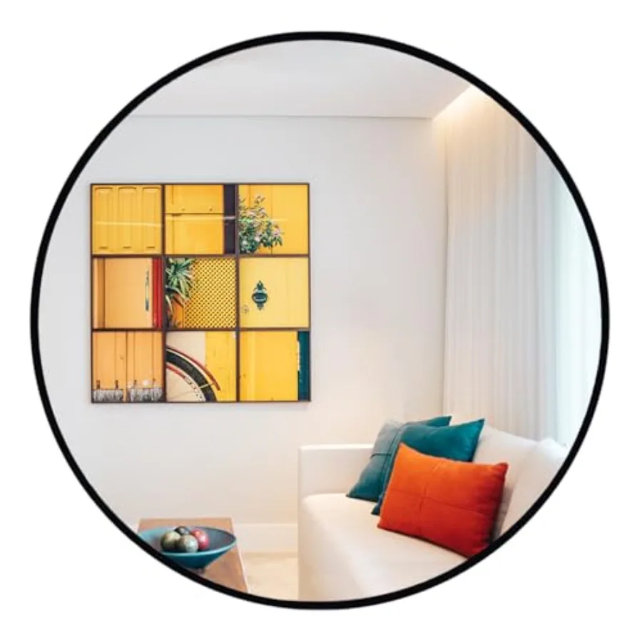 Round Mirror 28 inch, Large Circle Mirror Metal Frame, Large Circular Mirrors for Living Room, Dining Room, Entryway, Hallway,
Round Mirror 28 inch, Large Circle Mirror Metal Frame, Large Circular Mirrors for Living Room, Dining Room, Entryway, Hallway,