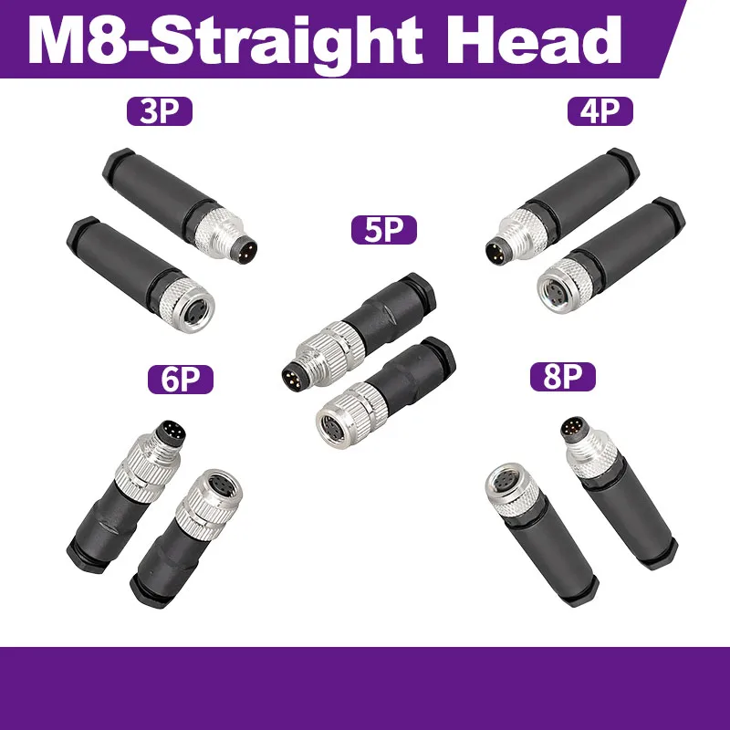 5 PCS M8 Aviation Straight Head 3/4/5/6/8 Pin Waterproof Male & Female Welding Free Plug & Socket Sensor Connector
5 PCS M8 Aviation Straight Head 3/4/5/6/8 Pin Waterproof Male & Female Welding Free Plug & Socket Sensor Connector