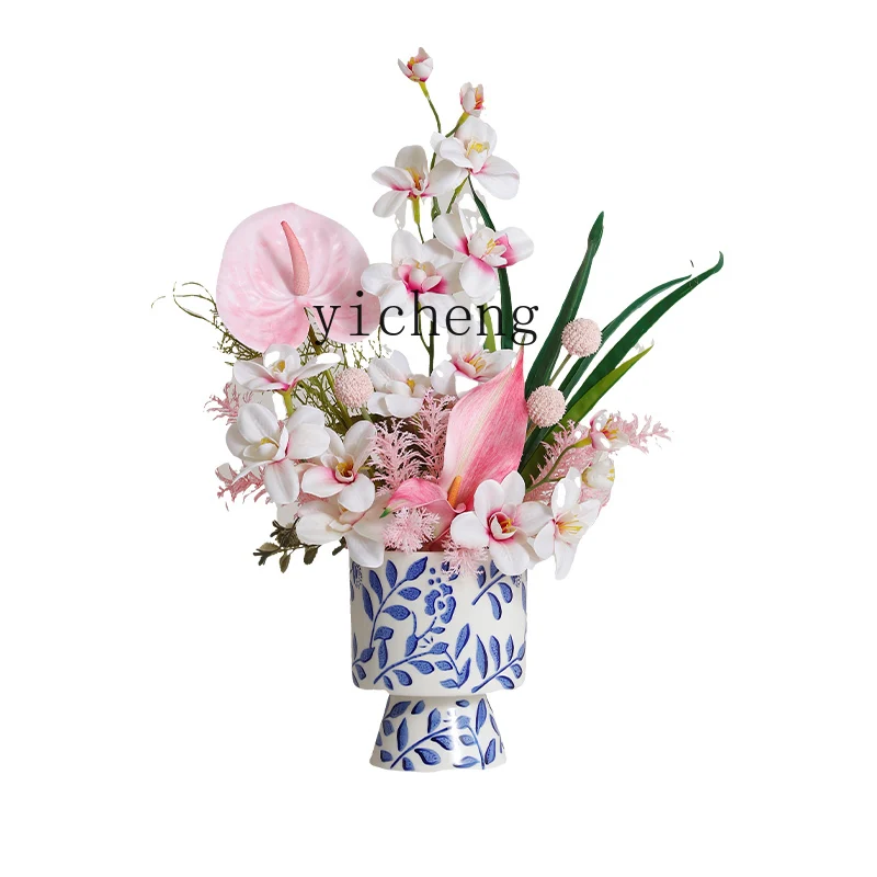 ZK Chinese retro blue and white porcelain floral set ornament home living room dining table flower fairy garden
ZK Chinese retro blue and white porcelain floral set ornament home living room dining table flower fairy garden