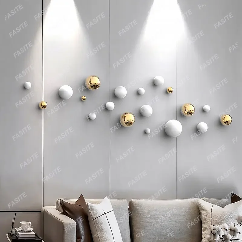 Nordic Stainless Steel Ball Living Room Wall Decoration Ball Home Accessories Hotel Commercial Space Shop Wall Hanging 
Nordic Stainless Steel Ball Living Room Wall Decoration Ball Home Accessories Hotel Commercial Space Shop Wall Hanging