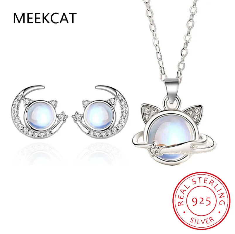 Cute Shiny Crystal Cat Star Moon Necklace Earrings For Women 925 Silver Jewelry Set Fashion Girl Exquisite New Year Gift
Cute Shiny Crystal Cat Star Moon Necklace Earrings For Women 925 Silver Jewelry Set Fashion Girl Exquisite New Year Gift