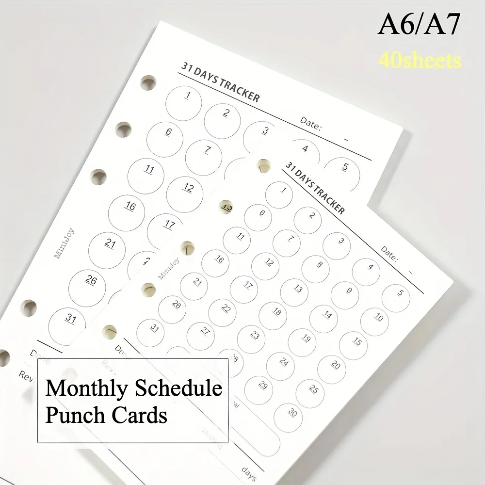 Fromthenon Loose-Leaf A6 A7 Monthly Schedule Punch Cards Replacement Inner Pages Habit Tracker Notepad Journaling Writing
Fromthenon Loose-Leaf A6 A7 Monthly Schedule Punch Cards Replacement Inner Pages Habit Tracker Notepad Journaling Writing