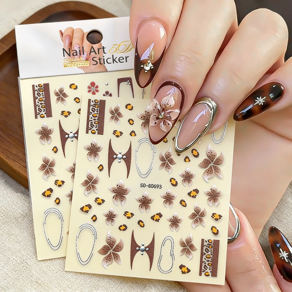 1pcs 5D Leopard Print Flower Nail Stickers Metal Gold Silver French Line Nail Decal Brown Pink Hibiscus Floral Nail Decoartion
1pcs 5D Leopard Print Flower Nail Stickers Metal Gold Silver French Line Nail Decal Brown Pink Hibiscus Floral Nail Decoartion