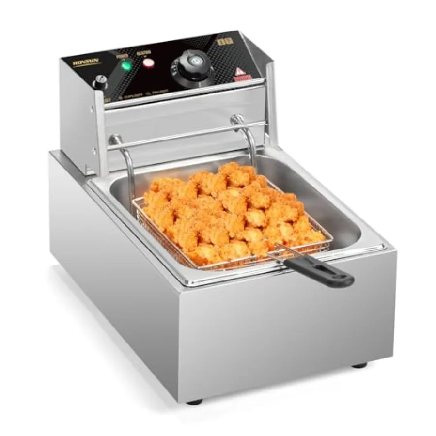 Electric Deep Fryer 11.4QT Countertop Deep Fryer with Basket Lid Temperature Control Oil Tank Stainless Steel for Home Use 1700
Electric Deep Fryer 11.4QT Countertop Deep Fryer with Basket Lid Temperature Control Oil Tank Stainless Steel for Home Use 1700