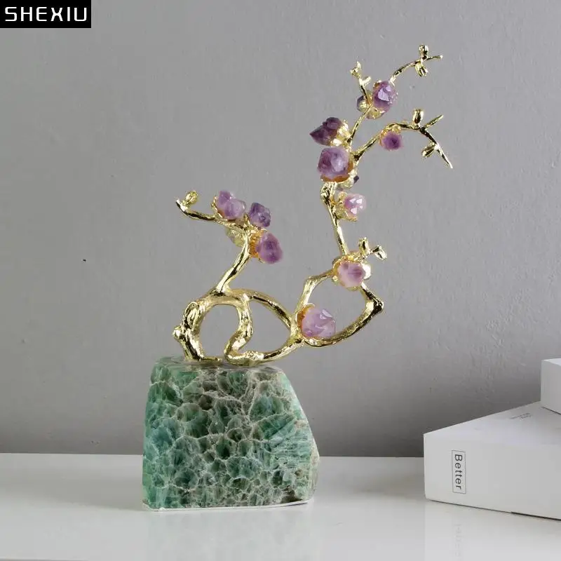 Golden Crystal Lucky Tree Brass Gold Plated Sculpture Desk Decoration Ornaments Alloy Crafts Furnishings Artwork
Golden Crystal Lucky Tree Brass Gold Plated Sculpture Desk Decoration Ornaments Alloy Crafts Furnishings Artwork