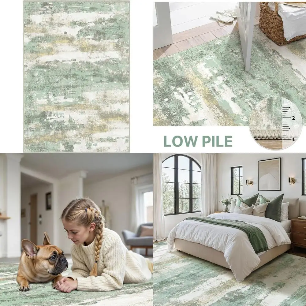 Современный абстрактный зеленый ковер 5x7 футов, моющийся, с низким ворсом и нескользящей основой для гостиной или столовой
Современный абстрактный зеленый ковер 5x7 футов, моющийся, с низким ворсом и нескользящей основой для гостиной или столовой