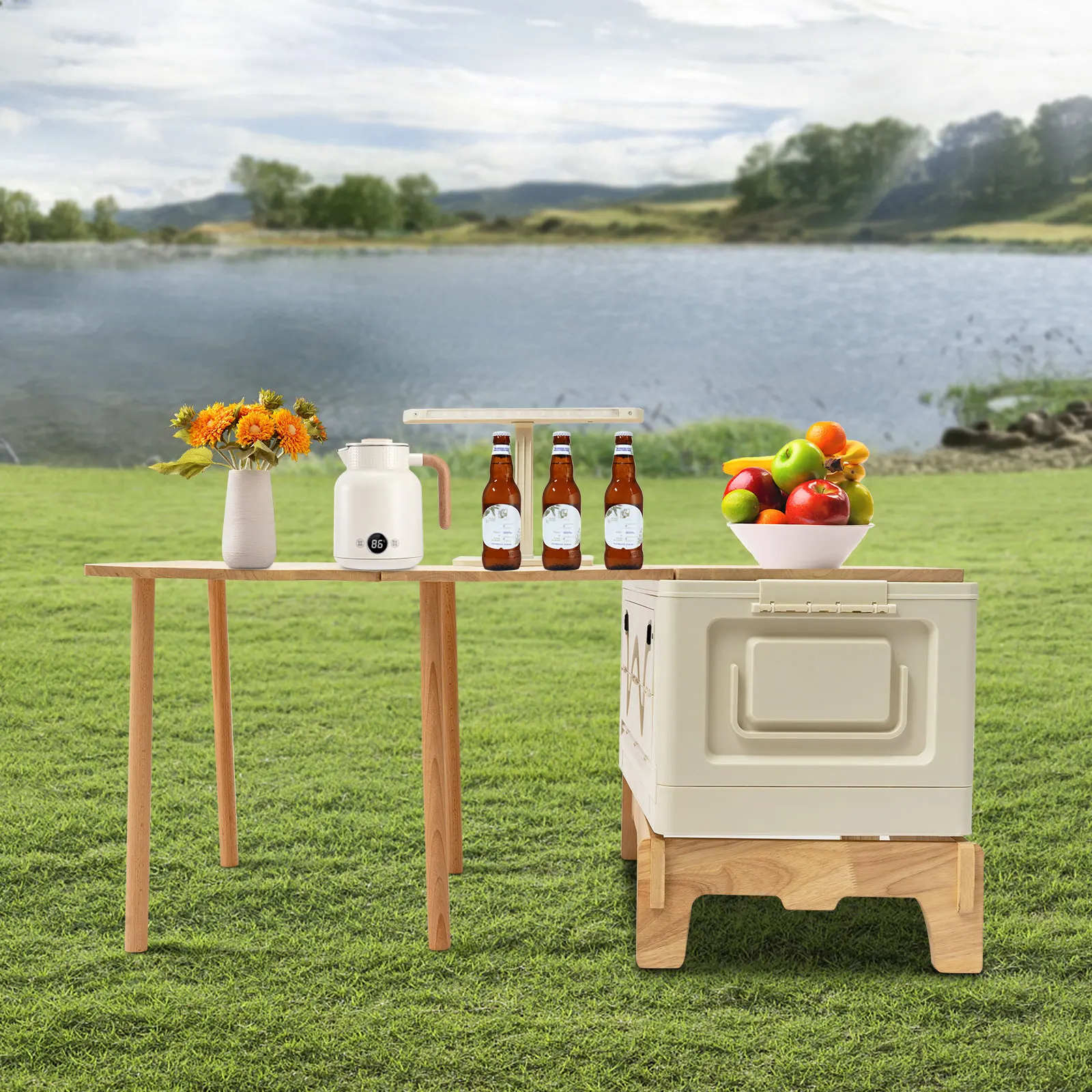 Складной походный стол с местом для хранения вещей, небольшой портативный складной стол с отделением, подходящий для использования в помещении, на открытом воздухе, для барбекю
Складной походный стол с местом для хранения вещей, небольшой портативный складной стол с отделением, подходящий для использования в помещении, на открытом воздухе, для барбекю