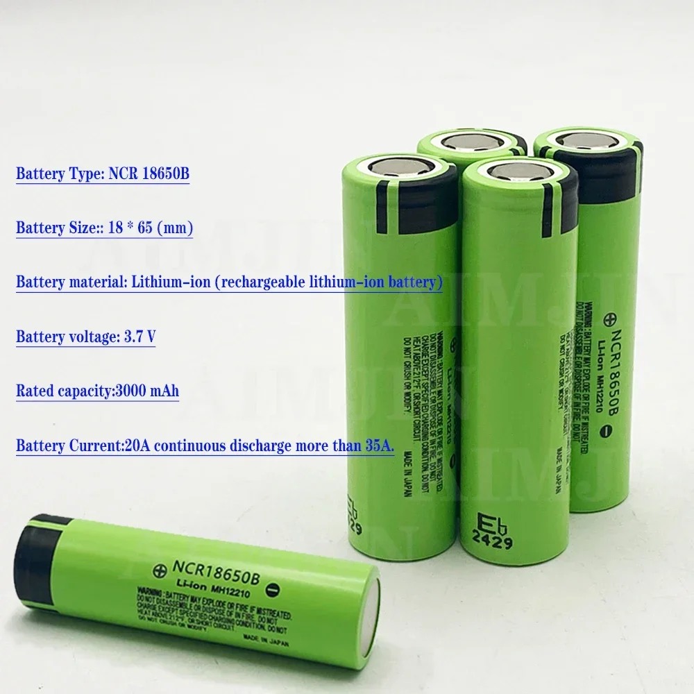 NCR18650B 3400mAh 3.7V 34B 18650 Rechargeable Lithium Battery For Flashlight Camera Toy Car Screwdriver Cells batteries
NCR18650B 3400mAh 3.7V 34B 18650 Rechargeable Lithium Battery For Flashlight Camera Toy Car Screwdriver Cells batteries